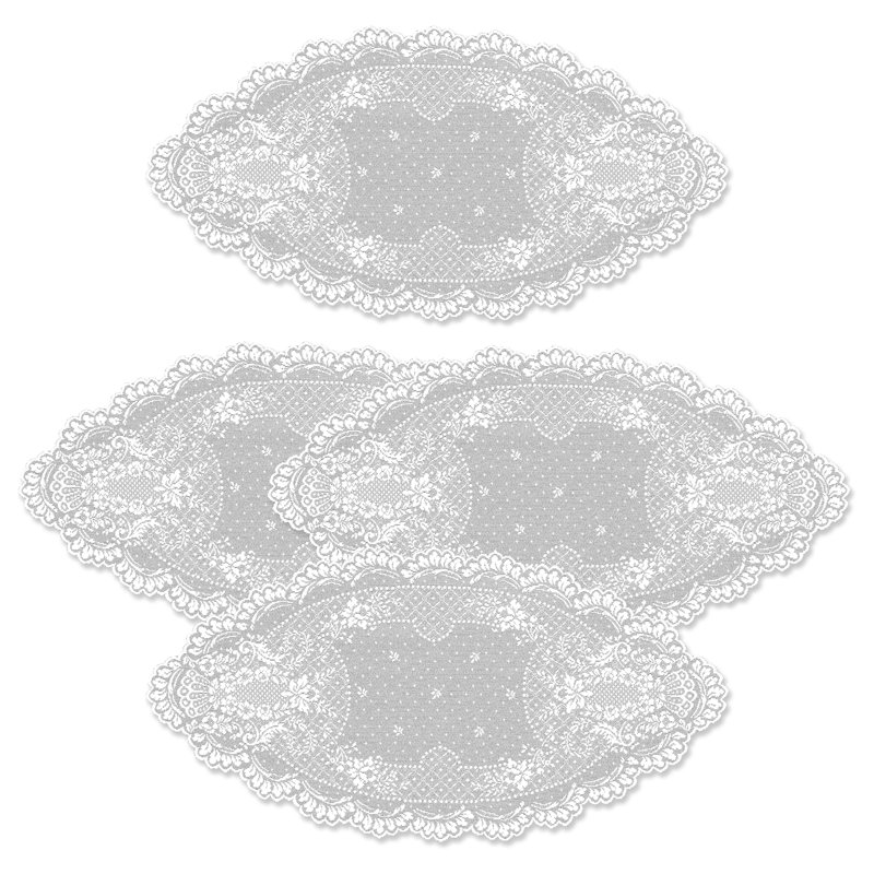 One Allium Way® Cornelia Polyester Floral Oval Doily & Reviews Wayfair